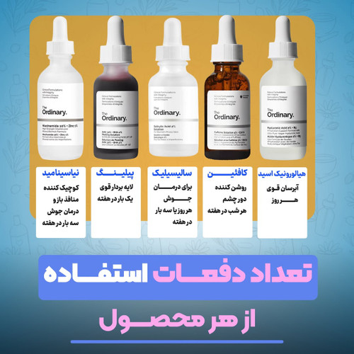 تعداد دفعات استفاده از هر محصول