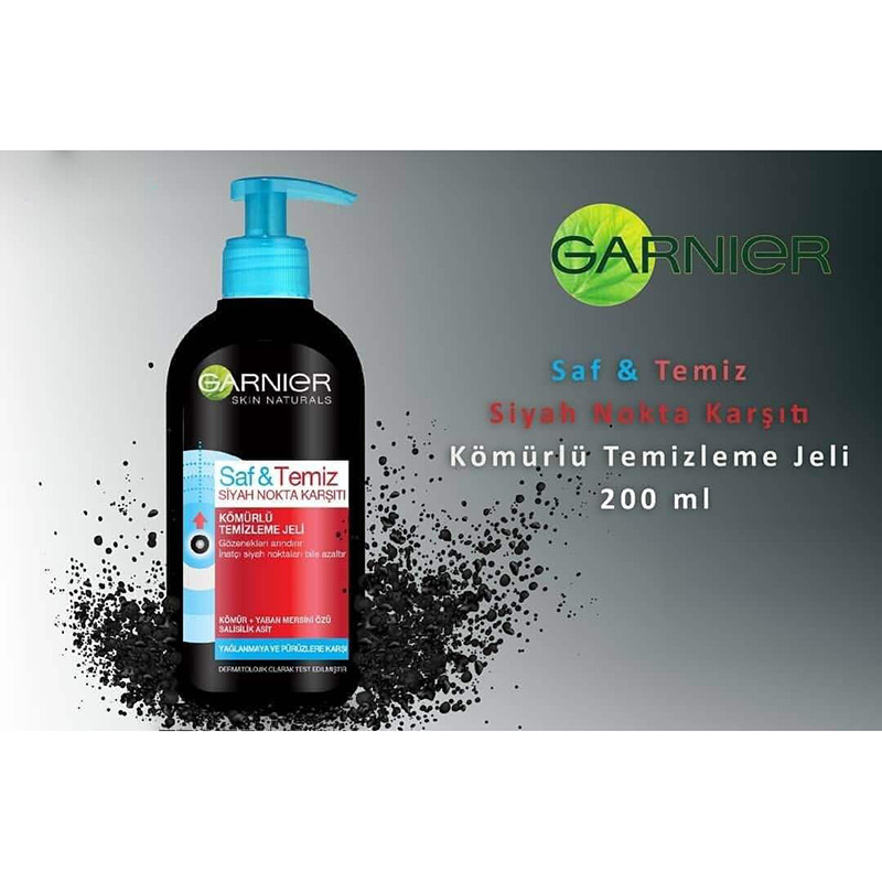 ژل شستشو زغال گارنیه پیور اکتیو 200ml