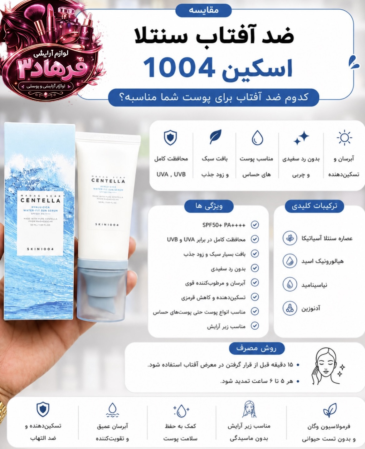 ضد آفتاب آبرسان سنتلا اسکین 1004 ۵۰ میل