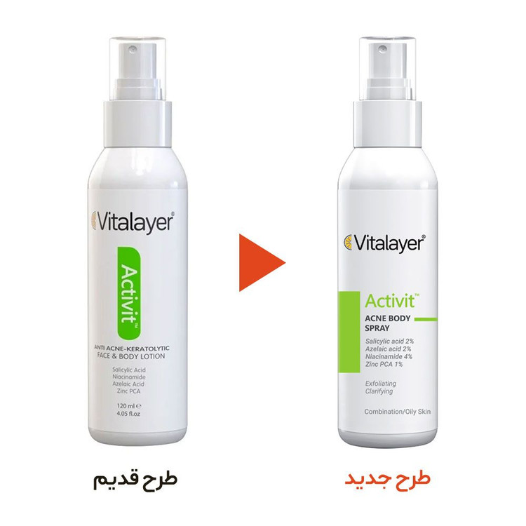 لوسیون اسپری ضدجوش و لایه بردار 120 میل ویتالیر