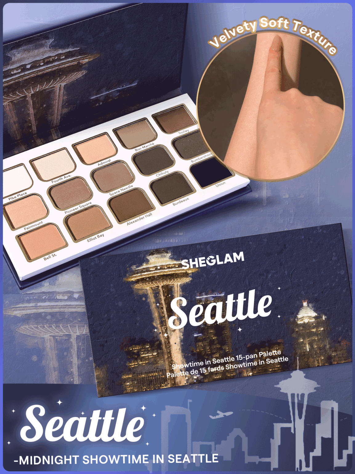 پالت سایه 15 رنگ She مدل Seattle