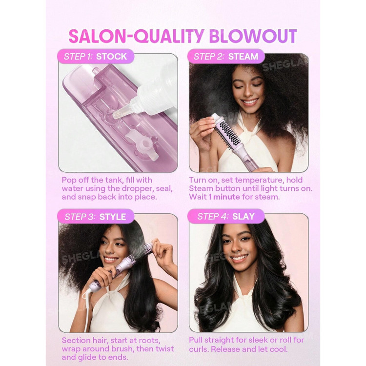 برس حرارتی بخار(38mm) مدل Hydra Shot Steam Blowout Brush Pro